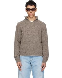 ERL - Taupe Slit Neck Sweater - Lyst