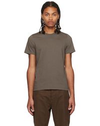 Rick Owens - T-shirt écourté gris à couture horizontale aux épaules - Lyst