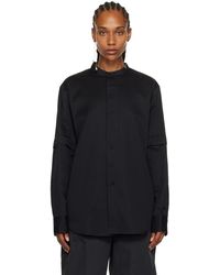 Lemaire - Black Band Collar Shirt - Lyst