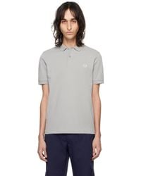 Fred Perry - Gray Embroidered Polo - Lyst