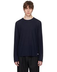 Jil Sander - Navy Printed Long Sleeve T-shirt - Lyst