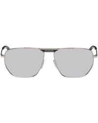 Balenciaga - Silver Tag 2.0 Navigator Sunglasses - Lyst