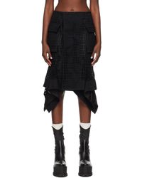 Sacai - Black Handkerchief Midi Skirt - Lyst