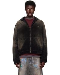 we11done - Vintage Wash Corduroy Hoodie Zip-Up Jacket - Lyst