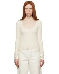 FRAME - Off- Ribbed Top - Lyst