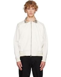 Burberry - Off- Gabardine Glenfields Harrington Jacket - Lyst