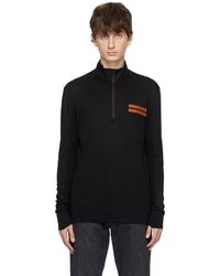 Zegna - Black Half-zip Sweatshirt - Lyst