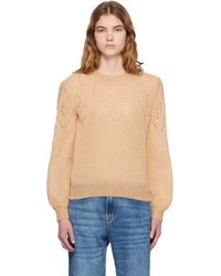 Isabel Marant - Pull Jenia Brun Clair En Tricot De Mohair - Lyst