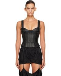 KNWLS - Victoria Corset Leather Top - Lyst