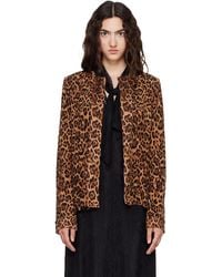 Anna Sui - Tan Leopard Cardigan - Lyst