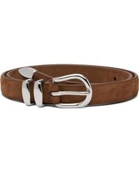 Anderson's - Skinny Nubuck Leather Belt - Lyst