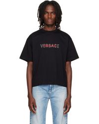 Versace - Embroidered-Logo Cotton-Jersey Regular T-Shirt - Lyst