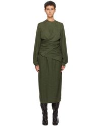 Lemaire - Green Twisted Midi Dress - Lyst