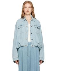 Dries Van Noten - ブルー ラウンド デニムジャケット - Lyst