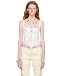 Miaou - Camisole de style corset deville blanche - Lyst