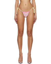 Gcds - Culotte de bikini rose à appliqués graphiques - Lyst