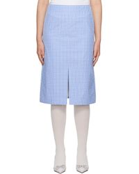 ShuShu/Tong - Blue Check Midi Skirt - Lyst