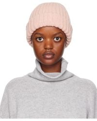 Baserange - Bonnet rose en tricot côtelé - Lyst