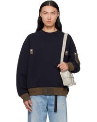 Sacai - Khaki Sponge Sweat Sweater - Lyst