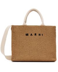 Marni - Tan Small East West Tote - Lyst