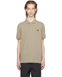 Fred Perry - Taupe Embroidered Polo - Lyst