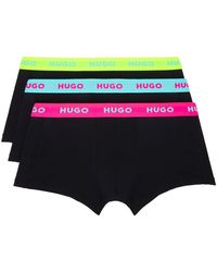 HUGO - Ensemble de trois boxers noirs - Lyst