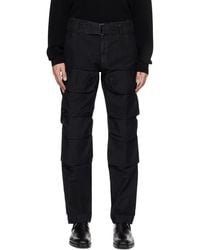Dries Van Noten - Black Garment-dyed Cargo Pants - Lyst
