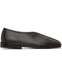 Lemaire - Brown Flat Piped Slippers - Lyst