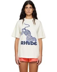 Rhude Off- Lepord T-shirt - Multicolour