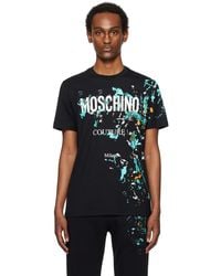 Moschino - T-shirt noir à effet à éclaboussures de peinture - Lyst
