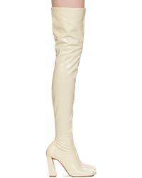 AMINA MUADDI - Off-white Marine Stretch Thigh High Boots - Lyst