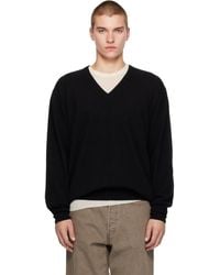 Ssstein - Pull Pure Noir En Cachemire À Col En V - Lyst