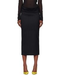 Mugler - Pinstripe Stretch Tube Midi Skirt - Lyst