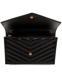 Saint Laurent Black Monogramme Envelope Chain Wallet Bag
