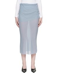 Rier - Wool Gaze Draped Midi Skirt - Lyst