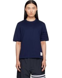 Thom Browne - Jersey Ottoman 4-Bar T-Shirt - Lyst