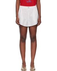 MM6 by Maison Margiela - Off- Poplin Cotton Shorts - Lyst