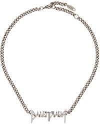 Balenciaga - Gunmetal Typo Metal Necklace - Lyst