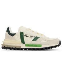 Lacoste - Off-white & Green Elite Active Branded Sneakers - Lyst