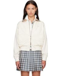 Burberry - Off- Cropped Tropical Gabardine Hayfield Harrington Jacket - Lyst