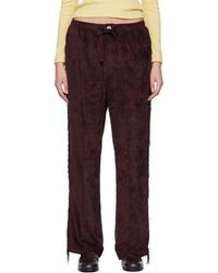 Needles - Pantalon De Détente Bourgogne À Franges - Lyst