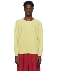 Homme Plissé Issey Miyake - Homme Plissé Issey Miyake Beige Monthly Color January Long Sleeve T-shirt - Lyst