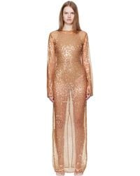 Paris Georgia Basics - Tan Thom Maxi Dress - Lyst
