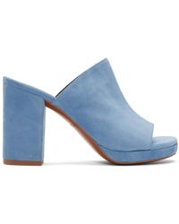 Robert Clergerie Blue Suede Abrice Mules