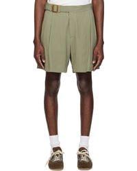 RECTO. - Khaki Wrinkle Detail Belted Shorts - Lyst