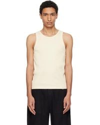 Merz B. Schwanen - Off- Iconic Ribbed Cotton Tank Top - Lyst