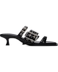 Ganni - Buckle Strap Mule Heeled Sandals - Lyst