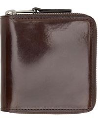 Lemaire - Burgundy Patina Zip Compact Bi Fold Wallet - Lyst