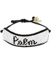 Palm Angels - Black & White Angels Beaded Bracelet - Lyst