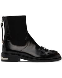 Toga - Ssense Exclusive Black Embellished Chelsea Boots - Lyst